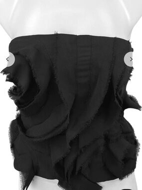 Zara Black Strapless Frayed Corset Top